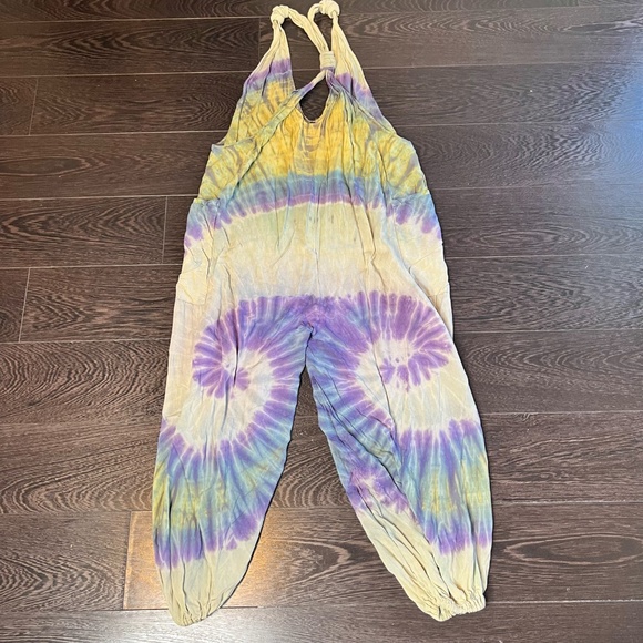 Super Cute Bright Tie Dye Short Romper Size S - Picture 2 of 2